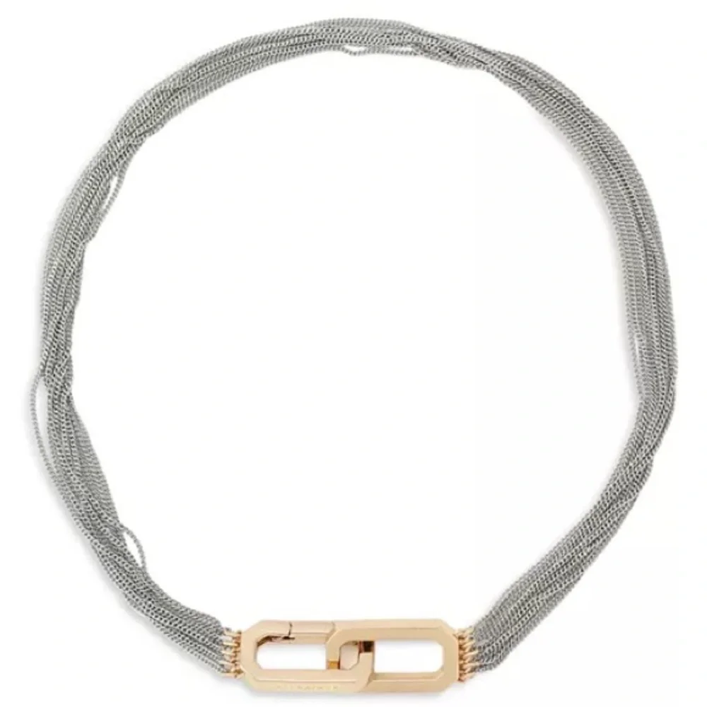 ALLSAINTS Carabiner Multi Chain Collar Necklace, 15" NWT - Picture 4 of 8